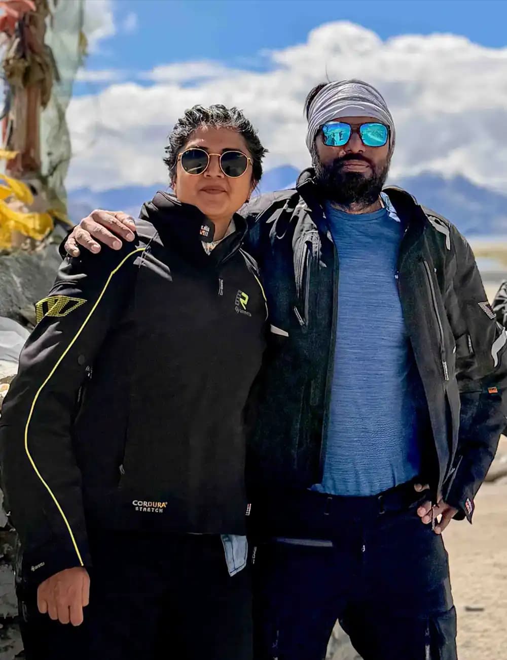 Founder of Indian Rides – Narendra Singh and Gopika Singh Narendra Singh and Gopika Singh, founders of Indian Rides, during a motorcycle expedition in the Ladakh Himalayas.