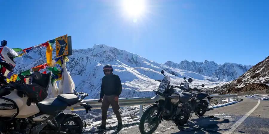 Ladakh mountain monastery surrounded by the Himalayas on an Indian Rides motorcycle journey Ladakh mountain monastery surrounded by the Himalayas on an Indian Rides motorcycle journey